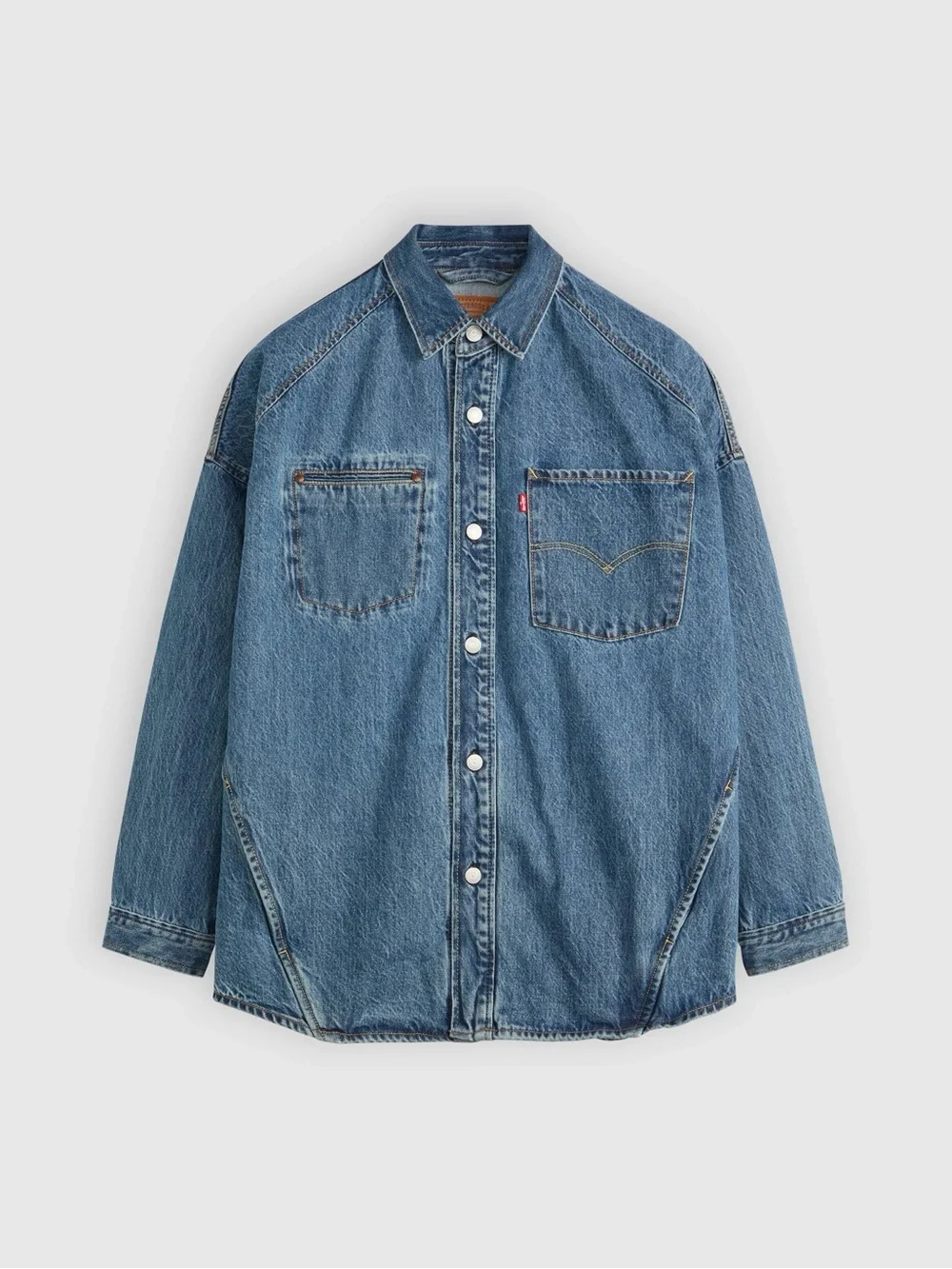 NWT Levi’s Men’s Oversized Twisted Shacket Denim Shirt Jacket Medium Wash Sz XL